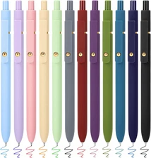 Colored Pens, 12 Pack Colorful Gel Pens, Quick-Dry 0.7Mm Medium Point for Journa