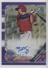 2019 Bowman Chrome Prospect Purple Refractor 217/250 Matt Vierling Auto 0a8o