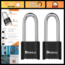 2 Pack Heavy Duty 4 Digit Combination Lock - Waterproof Padlock for Gym, Locker,