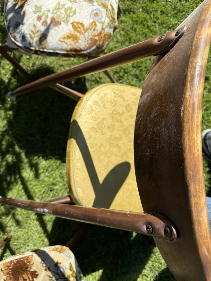 Set Of VERY RARE 4 Midcentury Modern 60s Vintage Chairs Viko Baumritter - Image 3 of 4