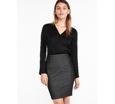 Express Editor Pencil Skirt. Gray. Size 0.