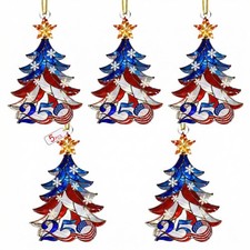 5 Pack 250th Anniversary Ornaments, Acrylic Patriotic Decorations 1776-2026, ...