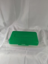 SPACEMAKER Pencil Box Green Frosted Plastic Storage Case Vintage 90s