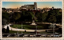 RPPC Reims France Square Colbert view vintage postcard p216