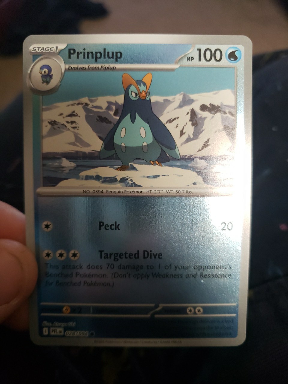 Prinplup 28/94 - Reverse Holo - Phantasmal Flames - Near Mint
