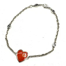 GUCCI Interlocking G Heart Bracelet 645546J89B41192 Silver