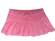 Juicy Couture Pink Terry Cotton Mini Skirt M, Drawstring Elastic Waist Logo