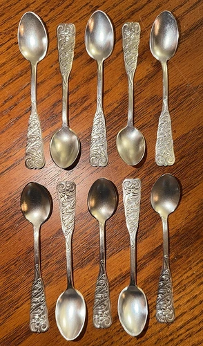 Gorham Sterling Silver Demitasse Spoons 4" - Late 19th Century - Set of 10