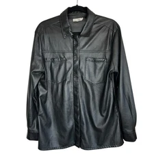 Good American Better Than Leather Shirt Womens Size 1 Small Goth Moto Edgy Biker