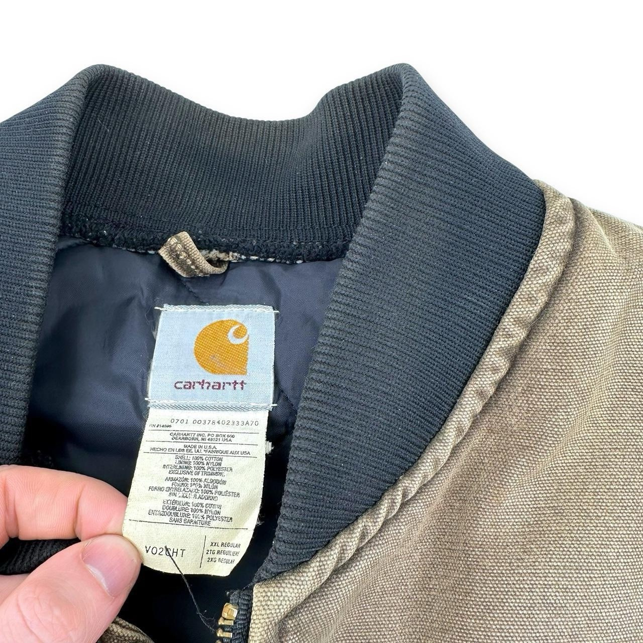 Vintage Union Made Carhartt V02 CHT Canvas Work Vest / Gilet, Brown, XXL (CB52) image 8