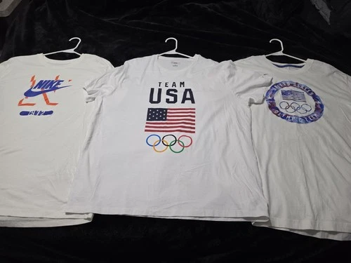 Lot of 3 Nike Mens XXL 2XL White Graphic T Shirts Team USA Olympics Unworn - product listing photo