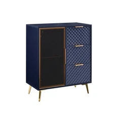 Deluxe Carved Chest of Drawers Cabinet 3 Drawers Tempered Glass Door Heavy Solid