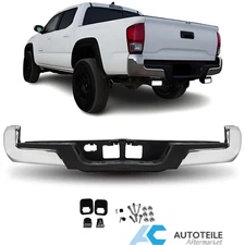For 2016-2023 Toyota Tacoma Rear Step Bumper Assembly W/O Sensor Holes Chrome