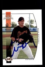 Signed Baseball Card Auto Mike Matheny 2005 Donruss Team Heroes #428 Giants