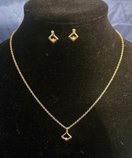 Gold Tone Necklace and Earring Set