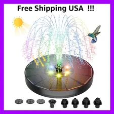 Solar Powered Fountain 4W Bird Bath Fountains Pump Upgraded Glass Panel Fount...