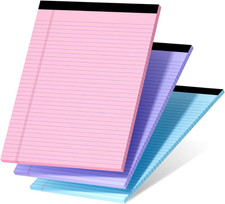 3 Pcs Legal Pads 8.5 x 11 Colored Note Pads 8.5 x 11 Notepad Total 75 Sheets, Mi