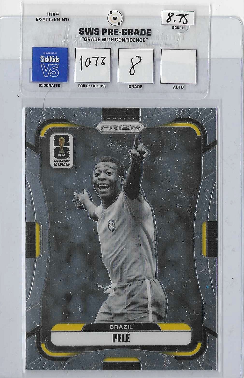 2026 Panini Prizm FIFA World Cup Pele #96 Image Variation SSP SWS PRE-GRADE 8