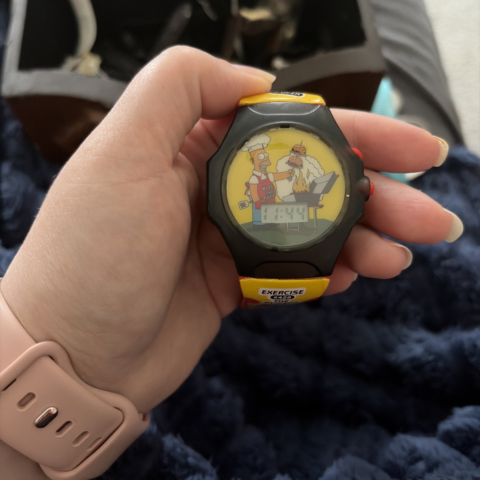 The Simpsons Homer Official Talking Digital Watch Burger King 2002 ~ No Box