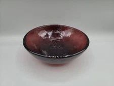 Fire And Light Artisan Handcrafted Quality Recycled Glass Rare Plum Cereal Bowl