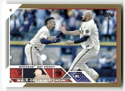 2023 Topps #457 Brewers Get Rowdy Gold #/2023