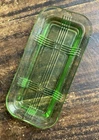 Vintage Hazel Atlas Green Uranium Glass Butter Dish Keeper BASE ONLY Rectangle