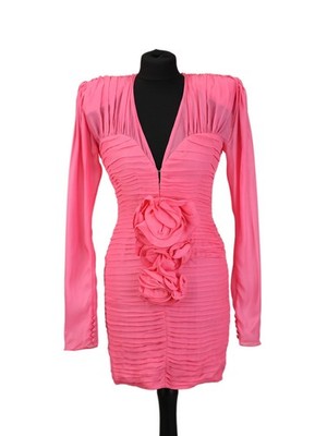Magda Butrym Appliqud Ruched mini dress women Size - FR 36 pink silk | eBay