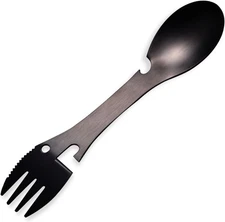 5 in 1 Sporks Stainless Steel Camping, Spoon Fork Knife Combo with Bottle Can Op