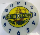 Vtg Golden Guernsey Milk Pam Clock Round Replacement Face Advertising Glass