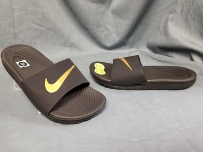 Nike Kids Kawa Slide (GS/PS) Sandals Slides Black Gold Size 2Y NEW WITH TAGS!