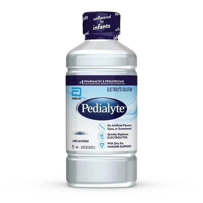 Pedialyte Classic Oral Electrolyte Solution, Unflavored, 33.8 oz