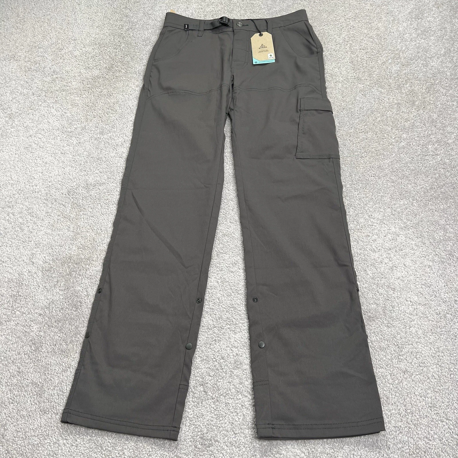 Prana Pants Mens 30x34 Stretch Zion Hybrid Pants Dark Iron Gray Straight Leg NWT