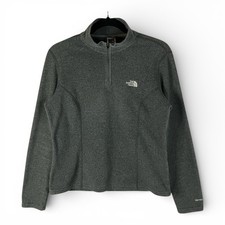 The North Face Pullover Women's M Gray TKA 100 Fleece 1/4 Zip Outdoor Hiking