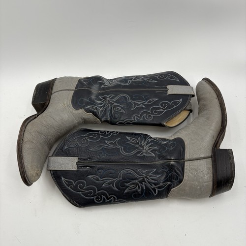 Vintage 1980’s Justin L4522 Blue Gray Cowgirl Western Boots Women's Size 6 A - Picture 2 of 7