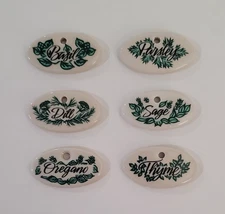6 Longaberger Pottery HERB MARKERS or Basket TIE-ONS