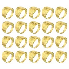 20Pcs Metal Sewing Thimbles, Adjustable Finger Protector Shield , Golden