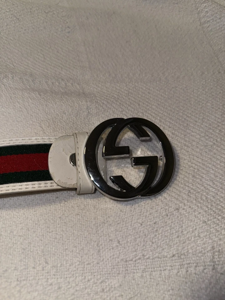 Cinturón de moda Gucci para hombre blanco, rojo, verde a rayas doble G! *RÉPLICA* Foto 2 de 3