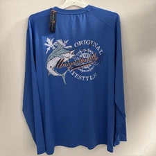Margaritaville Fishing Shirt Mens XL - Long Sleeve UPF - Palace Blue - NWT