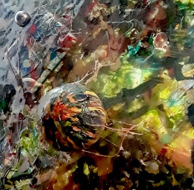 ABSTRACT ACRYLIC POUR 3D FLUID ART Multi Layers on Canvas Sealed w/Epoxy 20 X 16
