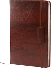 A5 Classic Ruled Leather Hardcover Writing Notebook 5.7'' x 8.5'' Lined Journal