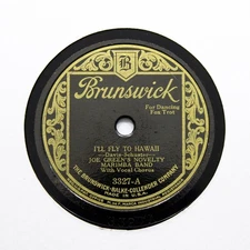 JOE GREEN'S NOVELTY MARIMBA BAND "I'll Fly To Hawaii" 1926 BRUNSWICK 3327 [78]