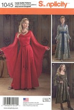 Simplicity 1045 Historical Fantasy Gown, Medieval Renaissance Faire Sz 6-12 UC