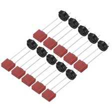 10Set DIP Mounted Miniature Square Slow Blow Micro Fuse, 15A 250V, Red