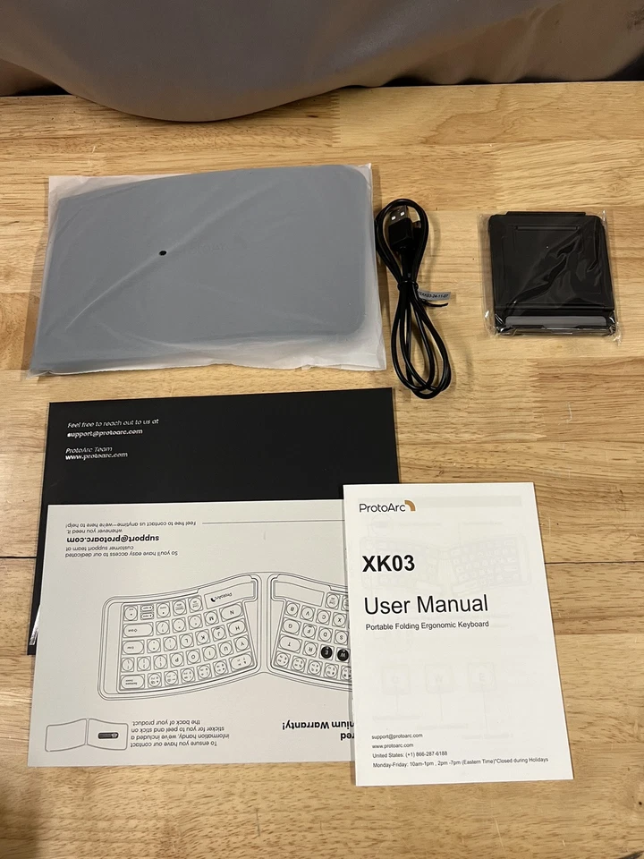 Protoarc Wireless Ergonomic Foldable  Keyboard XK03 Ultra Slim Travel, Black - Image 2 of 4