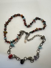 Vintage You&I Yousi Necklace Gemstones Turquoise Quartz More Two Part 