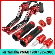 4PCS CNC Handle Grips Cap Brake Clutch Levers Set For Yamaha VMAX 1200 1985-08