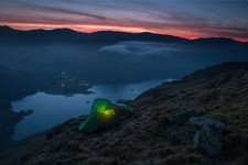 Landscape nature photography camping lake sunset Custom Gaming Mat Desk