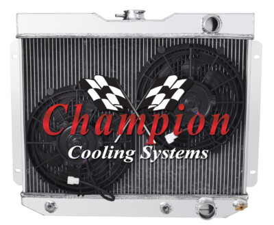 4 Row Western Champion Radiator W/ 2 12'' Fans for 1965 Chevrolet Bel Air #MC65BA