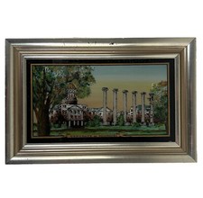 Vintage Reverse Painting on Glass University Of Missouri Mizzou Collegiate Gift