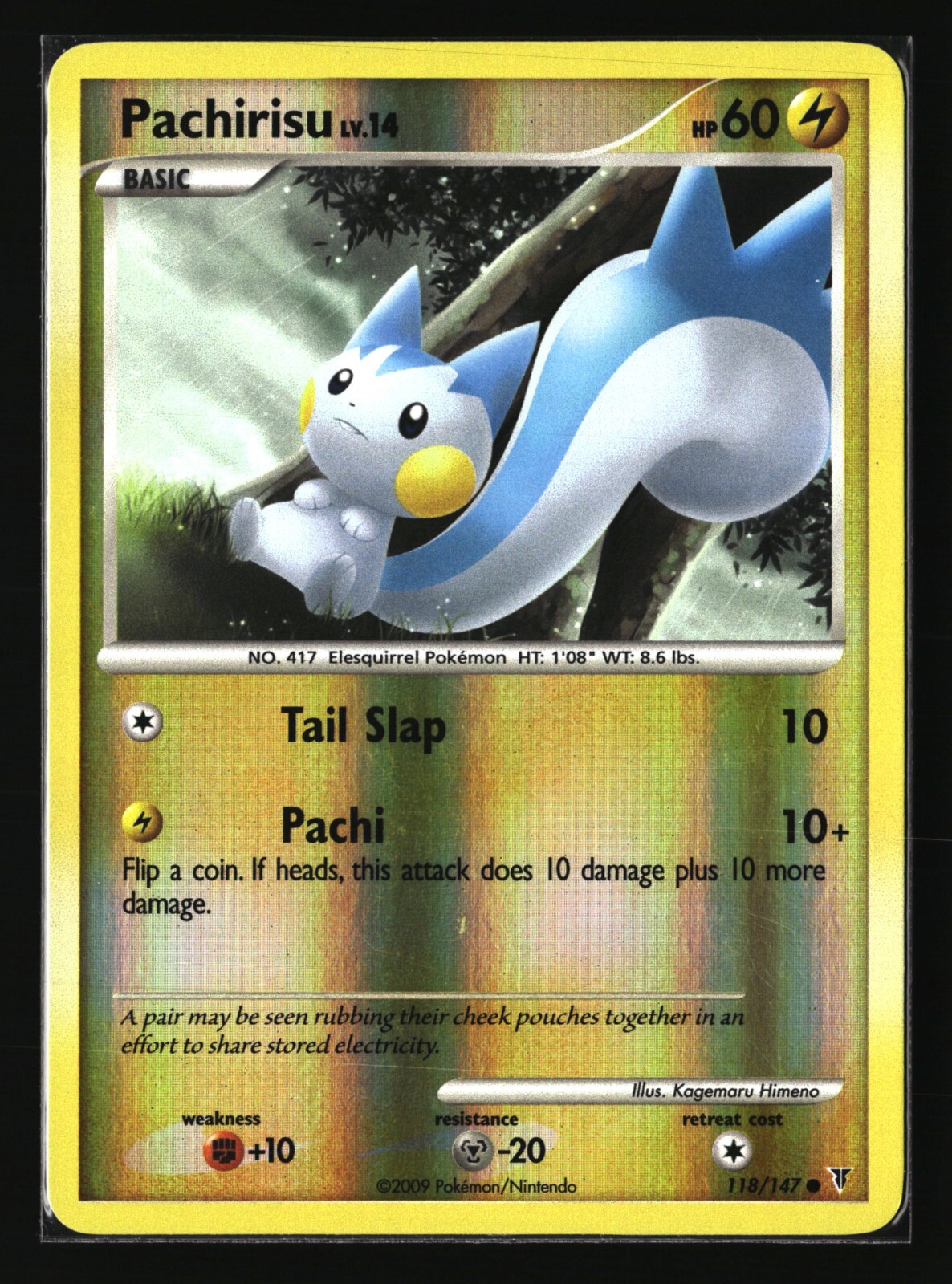 Pokemon PACHIRISU 118/147 Reverse Holo (2009 Supreme Victors) LP/Light Play